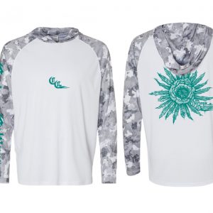 Aluminum Camo & Teal Long Sleeve UPF Shirt